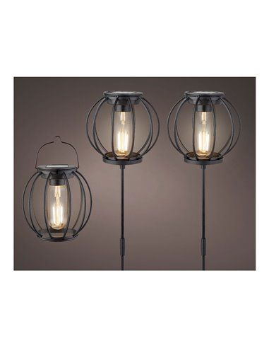 SET 3 LUCES SOLARES DE JARDÍN Ø13x43CM 3L