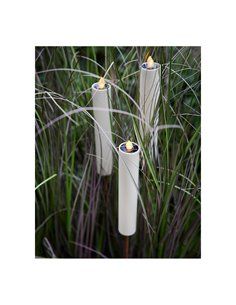 Vela Solar Efeito Chama Ø4x90cm Branca Lumineo 2