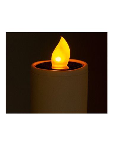 Vela Solar Efeito Chama Ø4x90cm Branca Lumineo