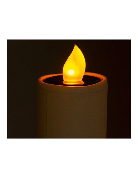 Vela Solar Efeito Chama Ø4x90cm Branca Lumineo