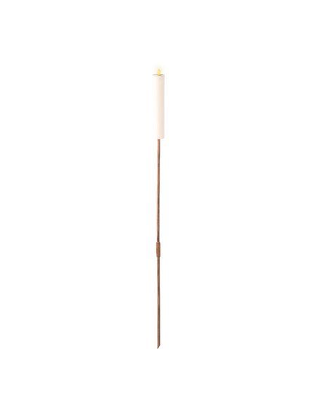 Vela Solar Efeito Chama Ø4x90cm Branca Lumineo