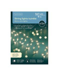 GUIRNALDA MICRO LED EXTRA DENSE LUZ CALIDA PARPADEANTE 900CM 567L CABLE PLATA 2