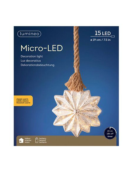 ESTRELLA MICROLED Ø19X25CM 15 LEDS