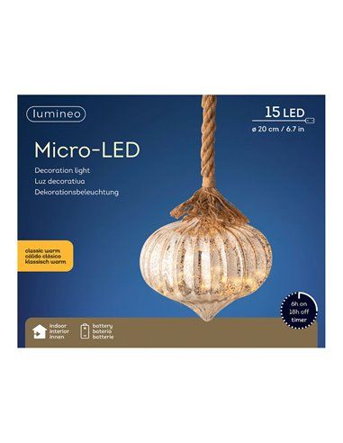 LUZ COLGANTE MICROLED Ø20X21CM 15 LEDS