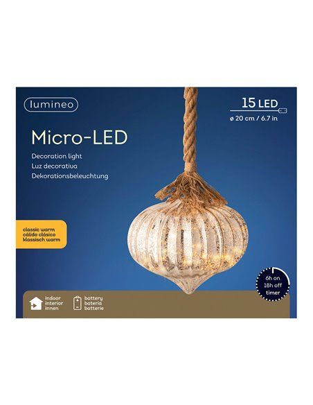 LUZ COLGANTE MICROLED Ø20X21CM 15 LEDS