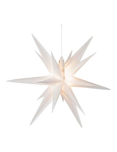 Estrela Branca Iluminada ø40x40cm 6 LEDs