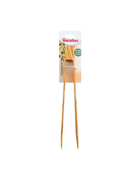 Pinza servir madera de olivo metaltex
