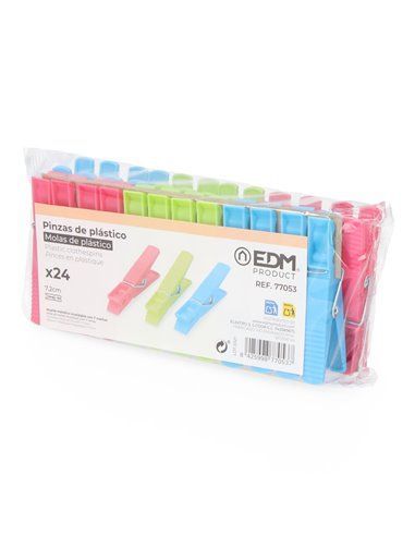 PACK 24 PINZAS DE PLASTICO EDM