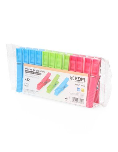 Pack 12 pinzas de plastico gigante edm