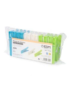 PACK 24 PINZAS DE PLASTICO 8CM EDM 2