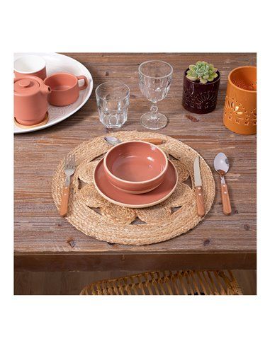 Individual de yute calado diam.38cm
