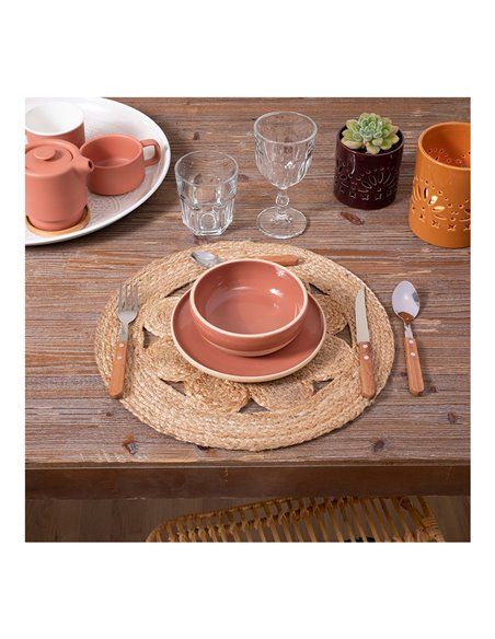 Individual de yute calado diam.38cm