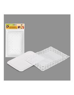 BOLSA CON 4 BANDEJAS RECTANGULARES CON BLONDA 14x21cm 2