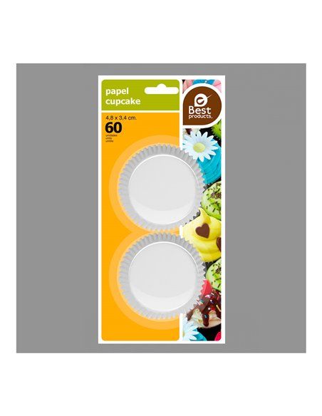 BLISTER CON 60 MOLDES PARA MAGDALENAS 4,8x3,4cm PAPEL