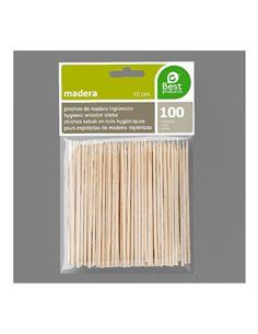 Blister com 100 Espetos de Madeira Higiénicos de 100x2mm 2