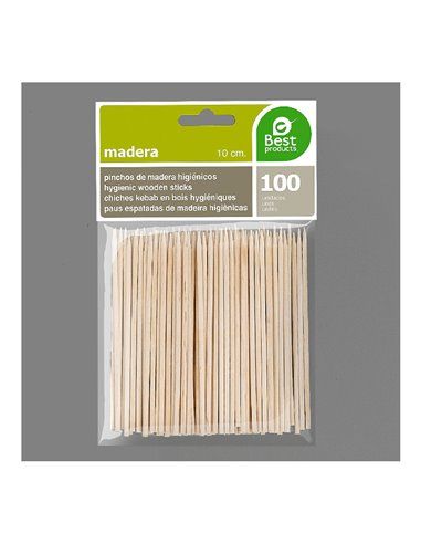 BLISTER 100 PINCHOS DE MADERA HIGIENICO DE 100x2mm