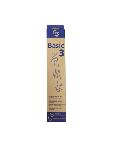 Tendedero de pared basic c/3 poleas blanco 37x5x5cm. sencillo pero muy práctico para montar junto al techo,aprovechando en espac