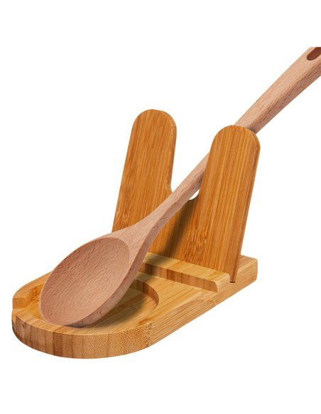 Descanso para Colher em Bambu 20x12,5x12cm