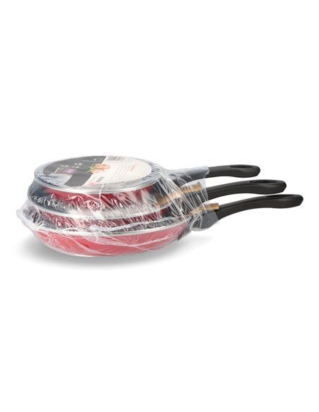 Frigideira Optimax Ø20+24+28cm Aço Esmaltado 1.5mm Fagor