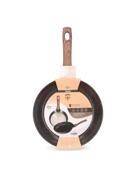 Sarten antiadherente "serie eneas" ø22cm. altura: 4.6cm. espesor: 4mm. apta para inducción, vitrocerámica, gas y placa eléctrica
