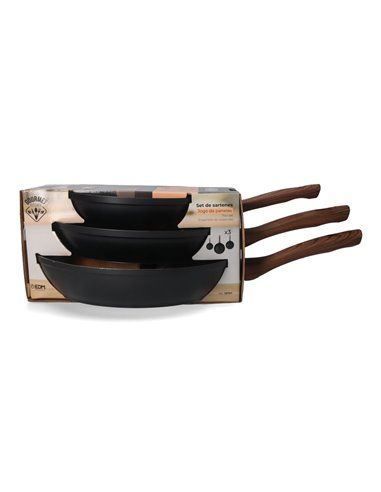 Conjunto de 3 Panelas Antiaderentes "Eneas Series" Cozinha Gourmet