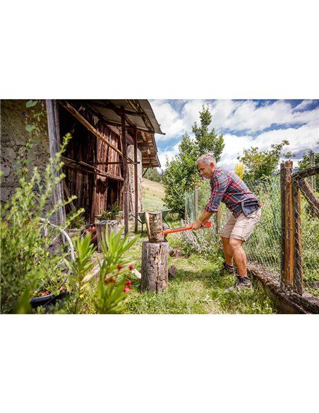 Hacha de hendidura 1400g .el equilibrio entre la cabeza de corte de 1kg y el mango ligero y largo permite aprovechar al máximo e