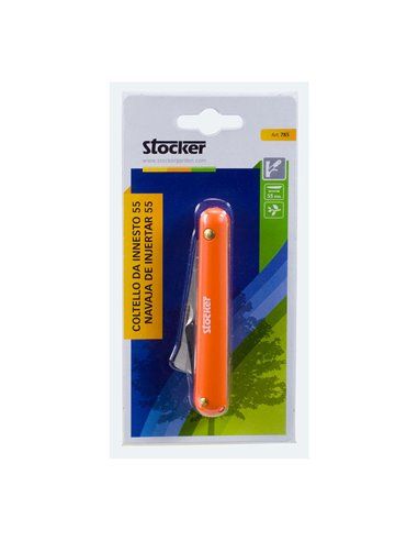 Navaja de injertar 55mm mango de plástico, con levanta corteza.navaja para trabajos de injerto manual, para la jardinería, la po