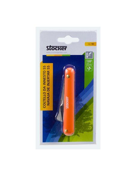 Navaja de injertar 55mm mango de plástico, con levanta corteza.navaja para trabajos de injerto manual, para la jardinería, la po