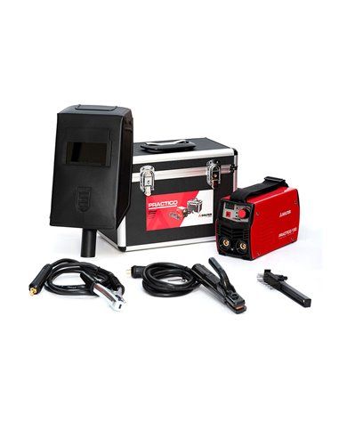 Inverter practico 130 solter soldador inverter de 130amp al 40%, completo con accesorios soldadura, maletín de aluminio, cepillo