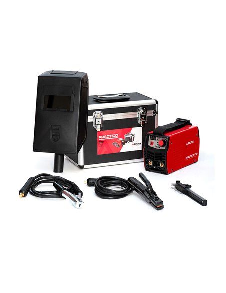 Inverter practico 130 solter soldador inverter de 130amp al 40%, completo con accesorios soldadura, maletín de aluminio, cepillo