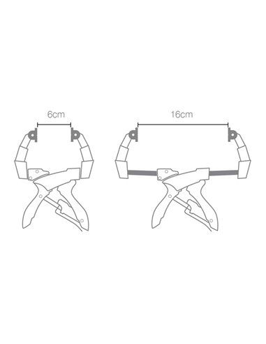 Pinza presión extensible 16 cm 52204 piher. pinza progresiva extensible. brazos extensibles de acero. mordazas de pe sin aceites