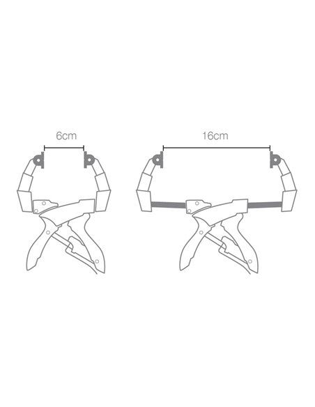 Pinza presión extensible 16 cm 52204 piher. pinza progresiva extensible. brazos extensibles de acero. mordazas de pe sin aceites