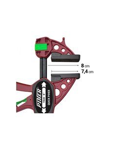 Sargento quick piher 30cm extra ref. 52630. presión máxima:150kg. cabezales de nylon y fibra de vidrio. barra de acero al carbon 2