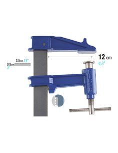 Aprieto piher f-40cm ref. 04040. aprieto modelo f con alcance de 12cm. llanta 35x8 mm. fuerza máxima 900kg. llanta de acero lami 2