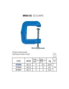 Aprieto g-7 chapa piher ref. 07007. brida gc de chapa estampada medidas 12x17x1cm. y peso: 0,30kg. 2