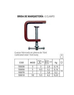 Brida de marqueteria piher 3cm ref. 55030. brida de marquetería con cuerpo fabricado en pletina 16x6. peso: 0,14kg. medidas: 10x 2