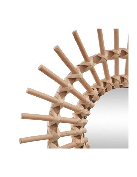 ESPEJO 'SUN' RATAN DIAM.30CM