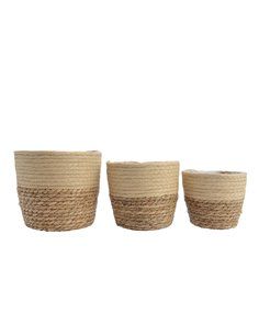 CONJUNTO DE 3 CESTOS DE YUTE Ø20 20X20X17CM 2