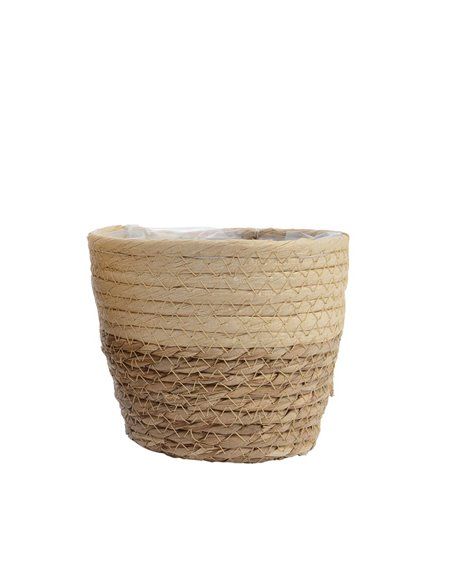 CONJUNTO DE 3 CESTOS DE YUTE Ø20 20X20X17CM