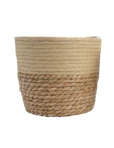CONJUNTO DE 3 CESTOS DE YUTE Ø20 20X20X17CM