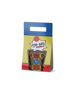 Vela en vaso pop art ø7,5cm al.8,4cm skull magic lights. 2