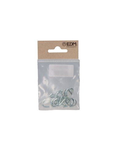 Pack 7uds. gancho forma s 30 zincado edm