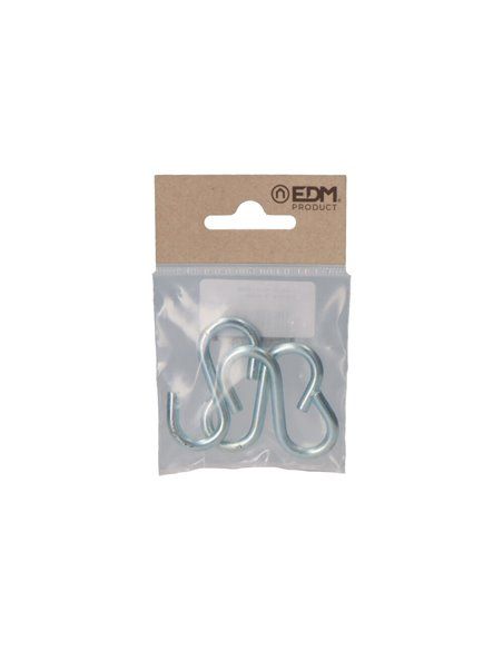 Pack 3uds: gancho forma s 50 zincado edm