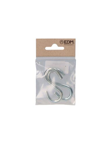 Pack 2uds. gancho forma s 60 zincado edm
