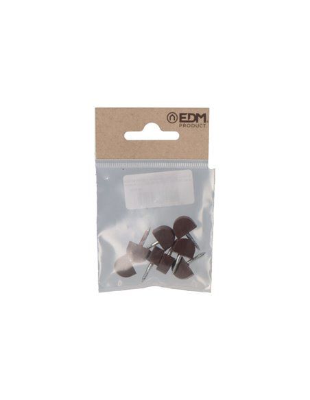 PACK 8uds. PORTA-ESTANTE SEMI REDONDO PEQUEÑO MARRÓN