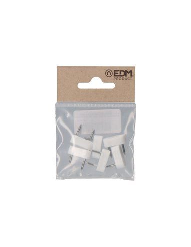 Pack 6uds. tope armario 2 puntas 7x18 blanco edm