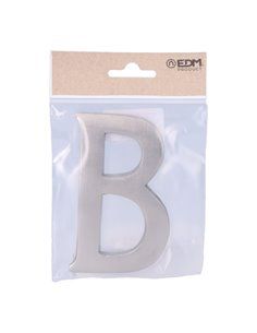 Letra b niquel mate 10cm fijación invisible edm. incluye fijación. ideal para: casas, puertas, portales, rellanos, etc. 2