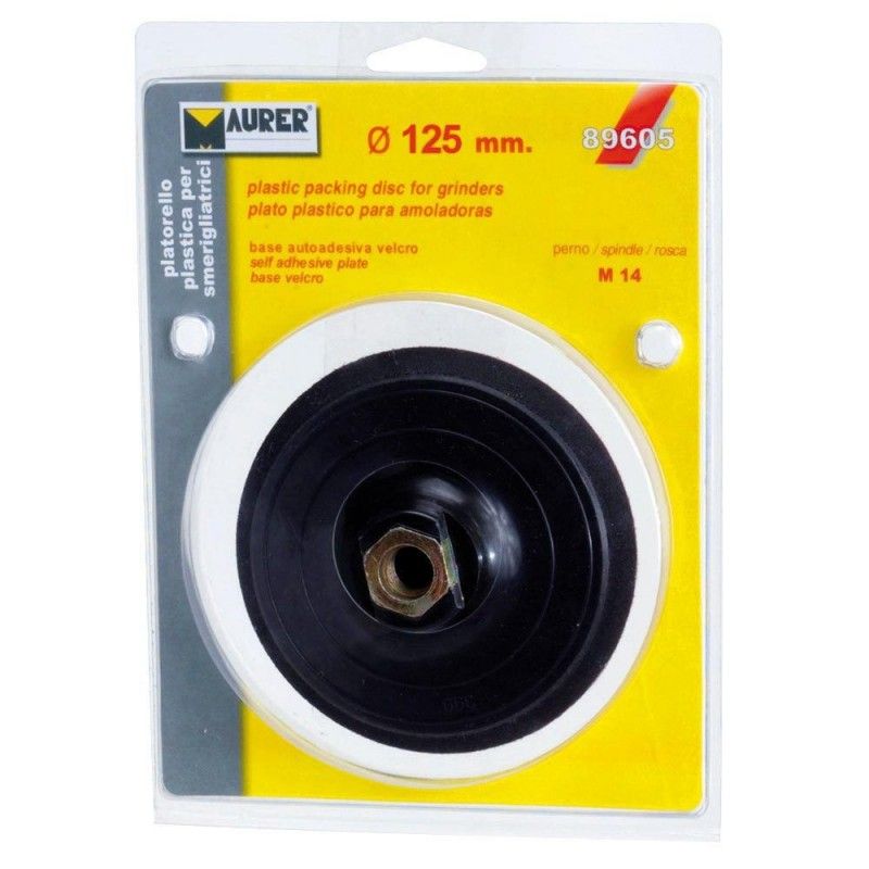 Plato Velcro 125 mm. para Amoladora