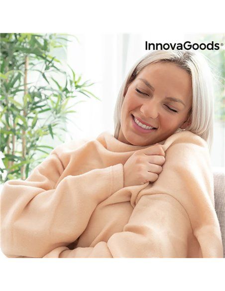 Batamanta individual con bolsillo central faboulazy innovagoods una confortable y cálida batamanta individual con un diseño reno