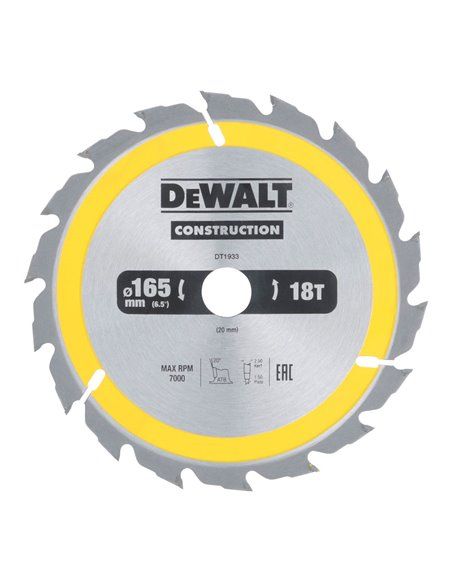 S. von bauscheibe 165x20mm 18t (ac) dt1933-qz dewalt
